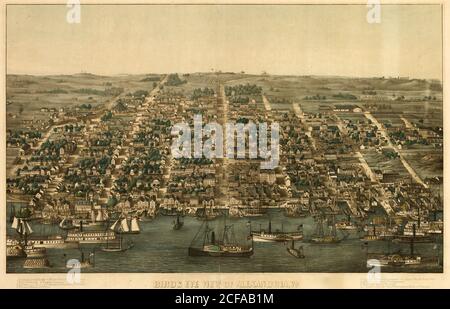 Birds Eye View di Alexandria, Virginia 1863 Foto Stock