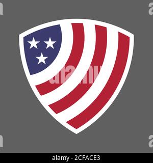 Stati Uniti d'America USA icona schermo bandiera icona logo illustrazione vettoriale. Giorno dell'indipendenza. 4 luglio. Elezioni presidenziali Illustrazione Vettoriale