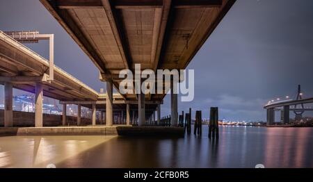 EUROGATE Container, Köhlbrand Bridge, Terminal, Waltershofer Damm, Waltershof, Città libera e anseatica di Amburgo, Città anseatica di Amburgo, Foto Stock