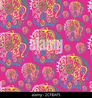 Psichedelico, astratto, surreale modello senza giunture Illustrazione Vettoriale