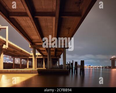 EUROGATE Container, Köhlbrand Bridge, Terminal, Waltershofer Damm, Waltershof, Città libera e anseatica di Amburgo, Città anseatica di Amburgo, Foto Stock