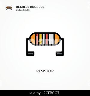 Icona del vettore del resistore. Concetti moderni di illustrazione vettoriale. Facile da modificare e personalizzare. Illustrazione Vettoriale