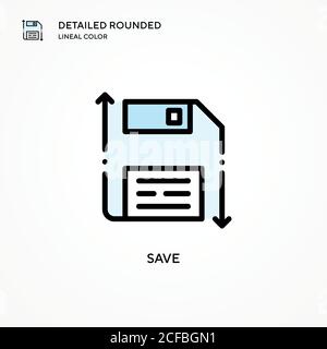 Icona Salva vettore. Concetti moderni di illustrazione vettoriale. Facile da modificare e personalizzare. Illustrazione Vettoriale
