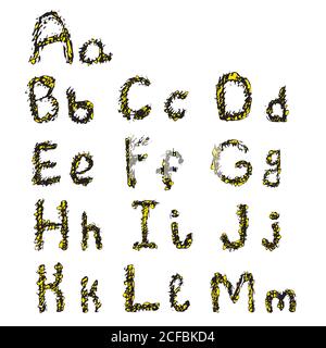 Lettere tipografiche disegno per stampe e decorazioni parte 1. Illustrazione Vettoriale