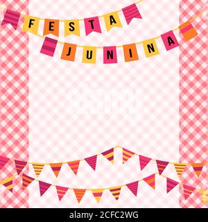 Festa Junina illustrazione - tradizionale Brasile giugno festa festa festa festa festa festa - metà estate vacanza. Illustrazione vettoriale. Illustrazione Vettoriale