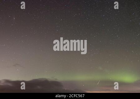 Northern Lights Northern Light sull'Islanda Reykjavik con cielo stellato Foto Stock