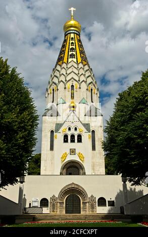 Chiesa commemorativa russa, Chiesa commemorativa di Sant'Alessio per l'onore russo, Lipsia, Sassonia, Germania Foto Stock