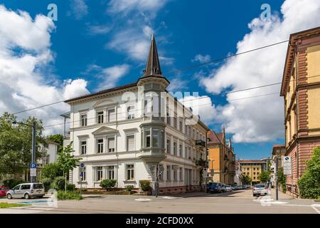 Via, Werthmannstrasse, Friburgo, Friburgo in Breisgau, Baden-Württemberg, Germania, Europa Foto Stock