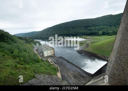 Kinzua Dam Power Station, Warren County, Allegheny National Forest, Pennsylvania, Stati Uniti Foto Stock