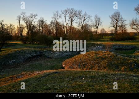 Area di protezione della natura Sulzheimer Gipshügel, Landkreis Schweinfurt, bassa Franconia, Baviera, Germania Foto Stock