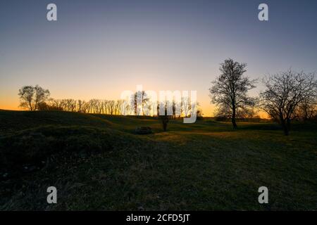 Area di protezione della natura Sulzheimer Gipshügel, Landkreis Schweinfurt, bassa Franconia, Baviera, Germania Foto Stock