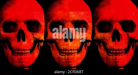 Halloween sfondo con Skulls galleggianti come tema orrore Foto Stock