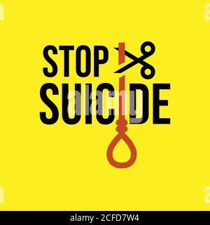 Giornata mondiale della prevenzione del suicidio (settembre 10) concetto di design. Illustrazione vettoriale a colori per il Web e la stampa. Illustrazione Vettoriale
