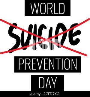 Giornata mondiale della prevenzione del suicidio (settembre 10) concetto di design. Illustrazione vettoriale a colori per il Web e la stampa. Illustrazione Vettoriale