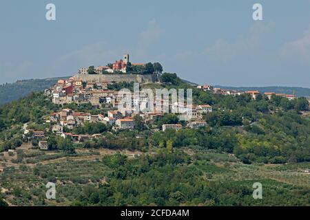 Città vecchia di Montona, Istria, Croazia Foto Stock