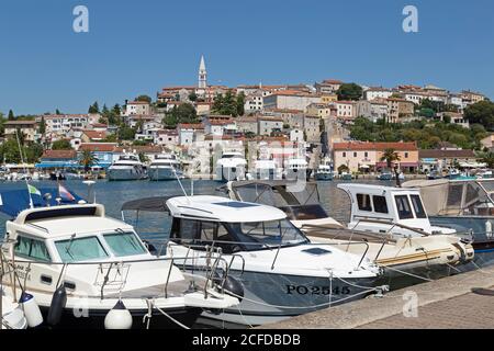 Barche in porto, Vrsar, Istria, Croazia Foto Stock