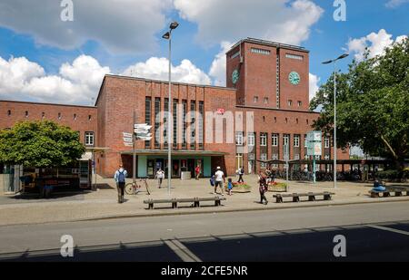 Ingresso principale, Hauptbahnhof, Oberhausen, zona Ruhr, Nord Reno-Westfalia, Germania Foto Stock