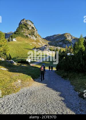 Cinque cime via ferrata nei Monti Rofan sull'Achensee In Tirolo Foto Stock