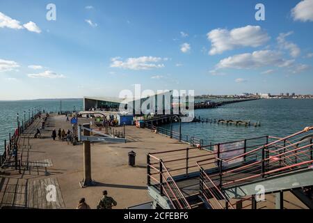 Southend Pier Royal Pavilion, Southend-on-Sea, Regno Unito. Foto Stock