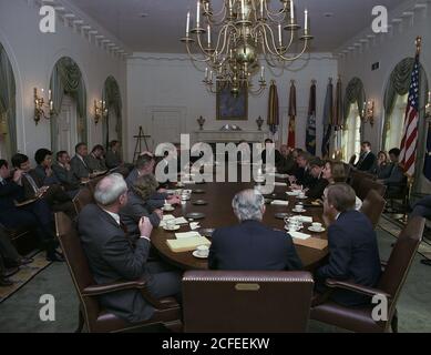 Riunione del Gabinetto con Jimmy carter ca. 13 febbraio 1978 Foto Stock