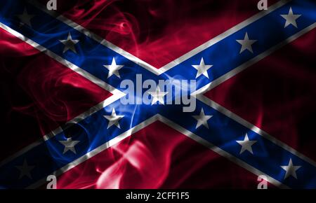 Bandiera confederate, Navy Jack flag di fumo Foto Stock