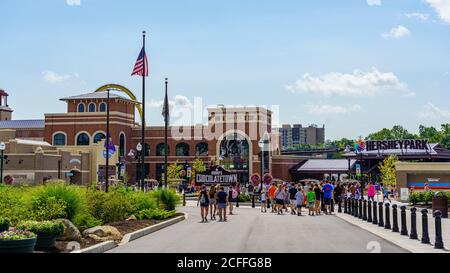 Hershey, PA, USA - 4 settembre 2020: Il nuovo ingresso a Hersheypark, una popolare attrazione di Chocolatetown USA. Foto Stock