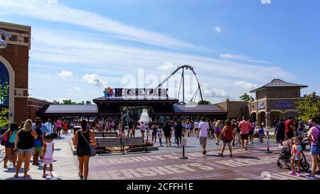 Hershey, PA, USA - 4 settembre 2020: Il nuovo ingresso a Hersheypark, una popolare attrazione di Chocolatetown USA. Foto Stock