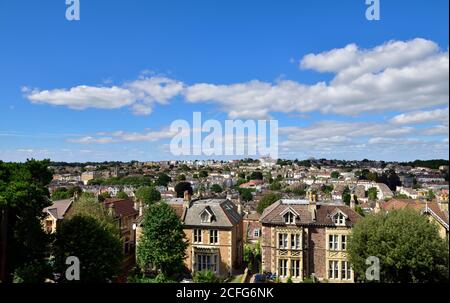 Vista sulle case di Cotham, Clifton e Redland, Bristol, Regno Unito Foto Stock