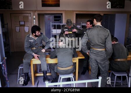 Caserma militare francese, Offenburg, 1980, Germania occidentale. Foto Stock