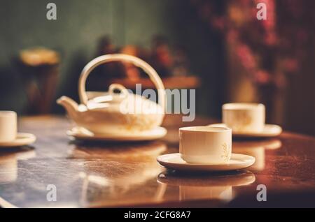 Tazza di caffè sul tavolo. Foto Stock