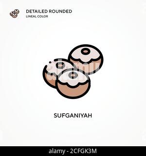 Icona del vettore Sufganiyah. Concetti moderni di illustrazione vettoriale. Facile da modificare e personalizzare. Illustrazione Vettoriale