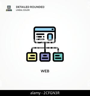 Icona vettore Web. Concetti moderni di illustrazione vettoriale. Facile da modificare e personalizzare. Illustrazione Vettoriale