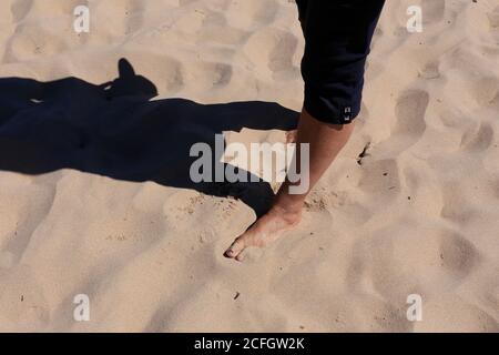 Sabbia cantata al Basin Head Provincial Park; Prince Edward Island; Canada Foto Stock