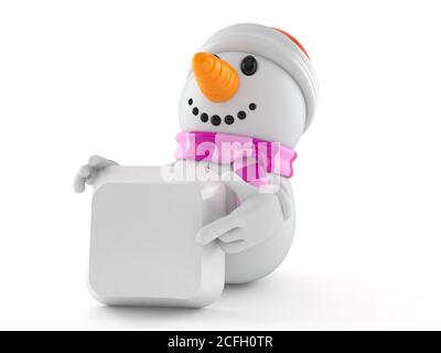 Carattere Snowman con tasto tastiera vuoto isolato su sfondo bianco Foto Stock