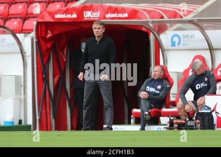 SUNDERLAND, INGHILTERRA. 5 SETTEMBRE il manager del Sunderland Phil Parkinson durante la partita della Carabao Cup tra Sunderland e Hull City allo Stadio di luce di Sunderland. (Credit: Mark Fletcher | MI News) Credit: MI News & Sport /Alamy Live News Foto Stock