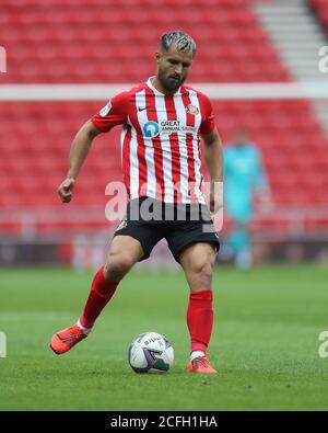 SUNDERLAND, INGHILTERRA. 5 SETTEMBRE Bailey Wright durante la partita di Carabao Cup tra Sunderland e Hull City allo Stadio di luce, Sunderland. (Credit: Mark Fletcher | MI News) Credit: MI News & Sport /Alamy Live News Foto Stock