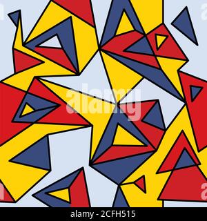 Frammento di cubismo geometrico, modello senza giunture Abstract 1.1. Illustrazione Vettoriale