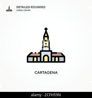 Icona vettore Cartagena. Concetti moderni di illustrazione vettoriale. Facile da modificare e personalizzare. Illustrazione Vettoriale