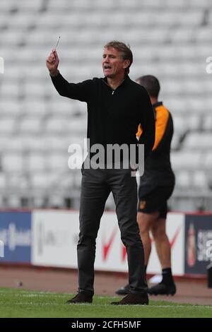 SUNDERLAND, INGHILTERRA. 5 SETTEMBRE il manager del Sunderland Phil Parkinson durante la partita della Carabao Cup tra Sunderland e Hull City allo Stadio di luce di Sunderland. (Credit: Mark Fletcher | MI News) Credit: MI News & Sport /Alamy Live News Foto Stock