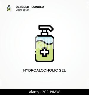 Icona vettore gel idroalcolico. Concetti moderni di illustrazione vettoriale. Facile da modificare e personalizzare. Illustrazione Vettoriale