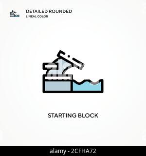 Icona vettore blocco iniziale. Concetti moderni di illustrazione vettoriale. Facile da modificare e personalizzare. Illustrazione Vettoriale