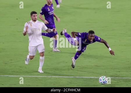 5 settembre 2020: Il centrocampista di Orlando City ANDRES PEREA (21) nasce durante la partita Orlando City vs Atlanta United all'Exploria Stadium di Orlando, Florida, il 5 settembre 2020. Credit: Cory Knowlton/ZUMA Wire/Alamy Live News Foto Stock