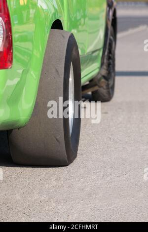 Pneumatici slick Foto Stock