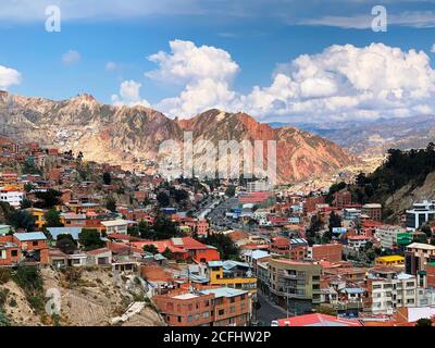 Laz Paz città Bolivia paesaggio urbano Foto Stock