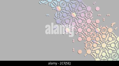 Sfondo geometrico olografico arabo. Modello vettoriale di sfondo moderno per invito, celebrazione, salvare la data, poster, annuncio con Illustrazione Vettoriale