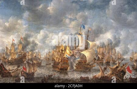 Paesi Bassi, Amsterdam, Rijksmuseum. La battaglia di Terheide. Jan Abrahamsz Beerstraten. !653-1666. Foto Stock