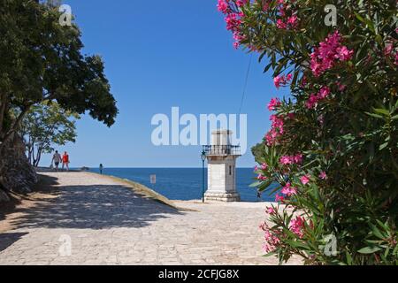 faro sulla collina della chiesa, città vecchia, Rovigno, Istria, Croazia Foto Stock