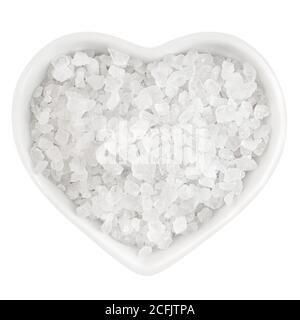 sale marino in piastra a forma di cuore Foto Stock