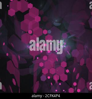 Sfondo frattale astratto. Colore rosa e viola su scuro Foto Stock
