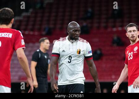 Copenaghen, Danimarca. 05 settembre 2020. Romelu Lukaku (9) del Belgio visto durante la partita della UEFA Nations League tra Danimarca e Belgio a Parken a Copenhagen. (Photo Credit: Gonzales Photo/Alamy Live News Foto Stock